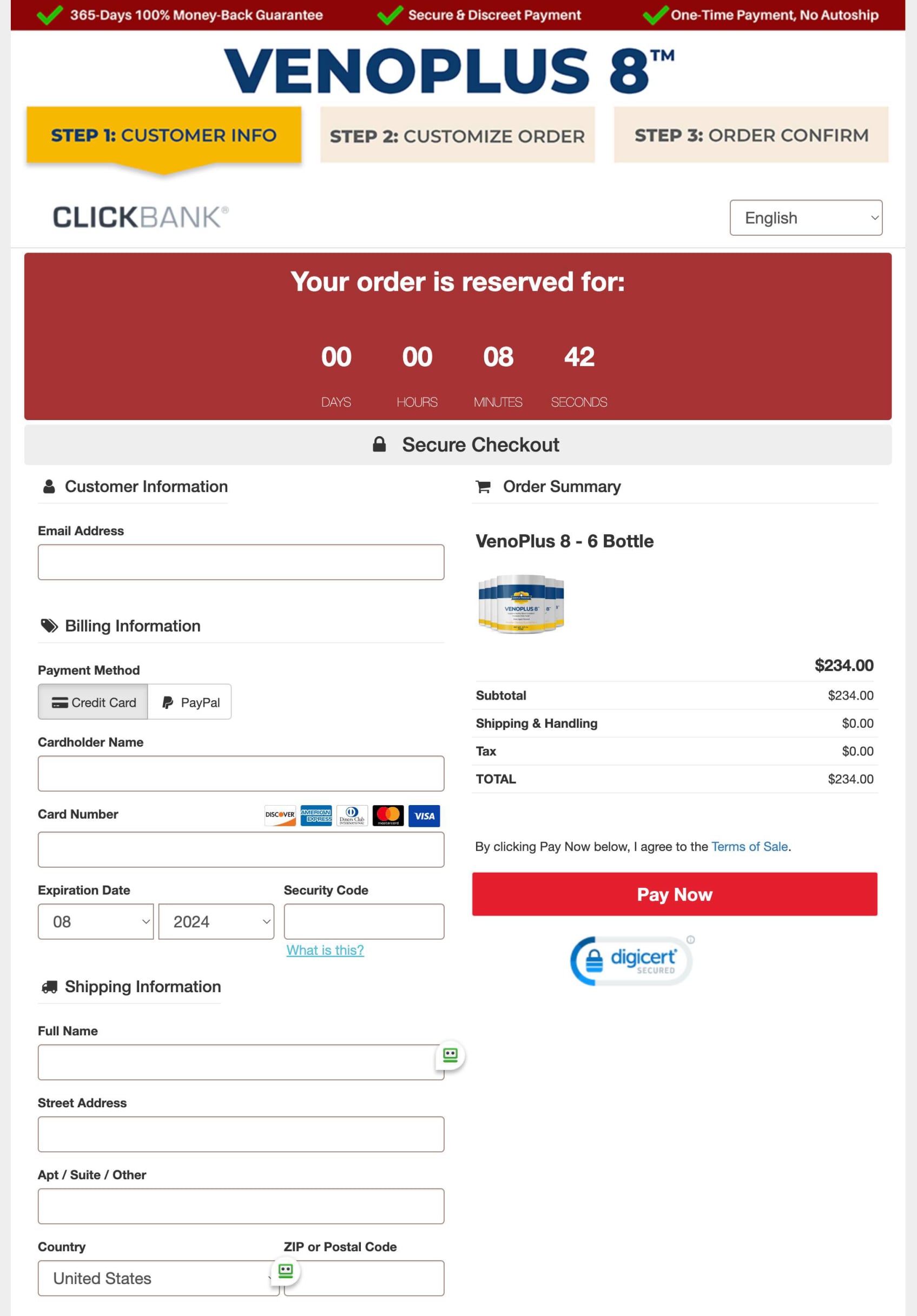 VenoPlus8-checkout-page